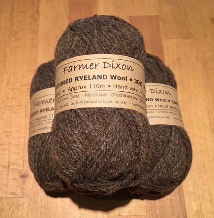 Wool: 50g ball Coloured Ryeland 3DK