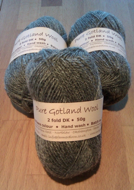 Wool: 50g ball Gotland 2-ply