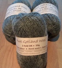 Wool: 50g ball Gotland 2-ply